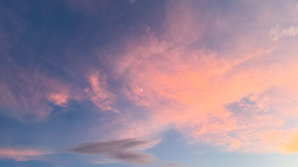 Beautiful sky pastel cloudy sunset