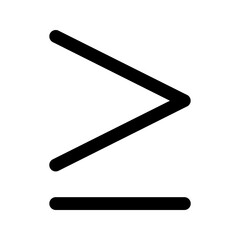 equal or greater line icon