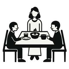 Happy family enjoying a festive meal together celebrating togetherness and good food around a table