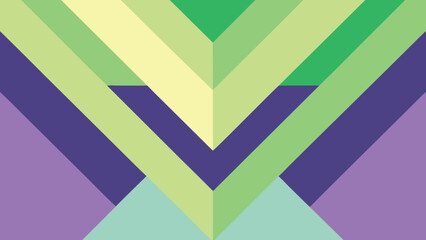 Geometric abstract pattern with green and purple chevron shapes on light purple background vector illustration
