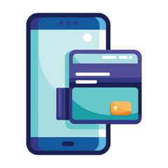 Obraz premium A digital wallet icon with a smartphone, symbolizing modern finance, online payment, and cashless transactions, on a plain white background, for tech.