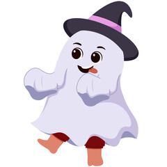 Spooky Halloween character featuring a variety of classic icons including a witch, vampire, ghost, skeleton, and pumpkin-headed creature, perfect for Halloween-themed illustrations and designs