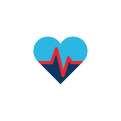 Heartbeat Health Logo: Red Pulse in Blue Heart.