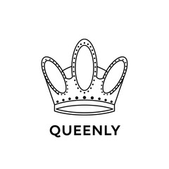 A stylized, minimalist illustration of a crown with the word 