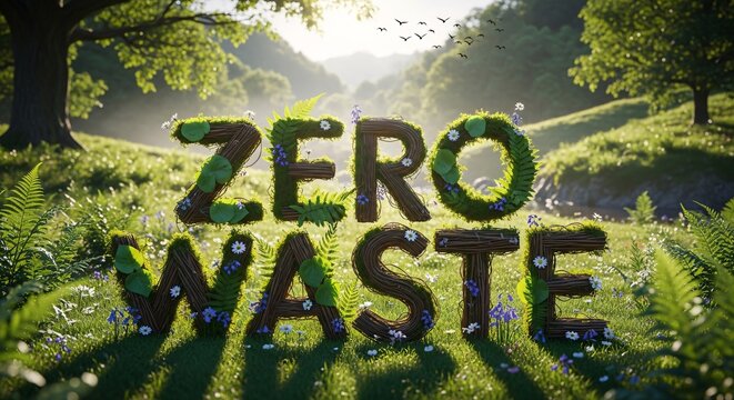 Embrace zero waste lifestyle nature reflection sustainable future eco-friendly green living concept