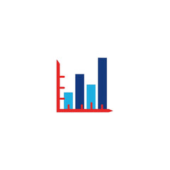 Fototapeta premium Colorful Bar Graph Showing Data Progression.