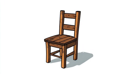 Hand drawn illustration of a wooden chair.