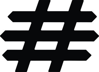 Flat hashtag vector icon.