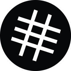 Rounded hashtag vector icon.