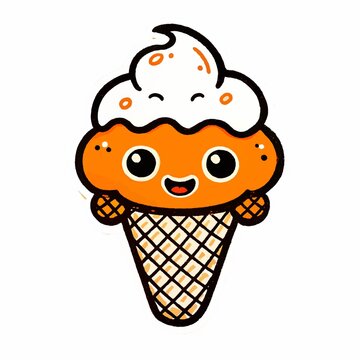 Cute Cartoon Ice Cream Cone - A Delightful Summer Treat
