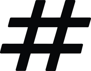 Simple hashtag vector icon.