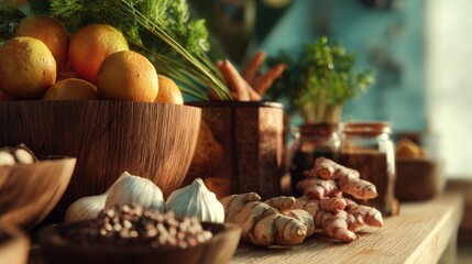 Fresh meals with prep scenes. organic textures