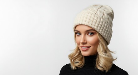 優しい光とニット帽の笑顔