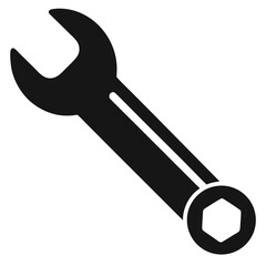 Wrench vector clean black silhouette design white background