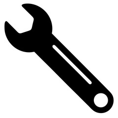 Wrench vector clean black silhouette design white background