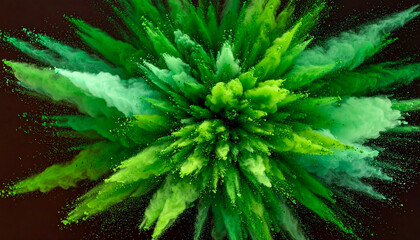 Obraz premium Vibrant green powder explosion abstract image