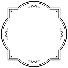 アンティーク/ビンテージ/フレーム/ラベル/ブラック/イラスト/素材