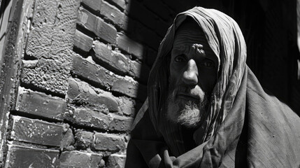 Naklejka premium The Weight of Silence in a City Alleyway
