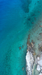 Aerial view coastline. Makarska Croatia, showcasing stunning natural beauty area with crystal-clean waters and lush green landscapes
