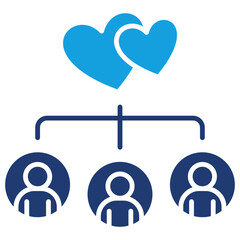 Obraz premium Relationship Flat Blue Icon