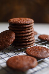 Brownie cookies in white background 