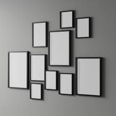 静謐な空間、黒縁のフレーム群