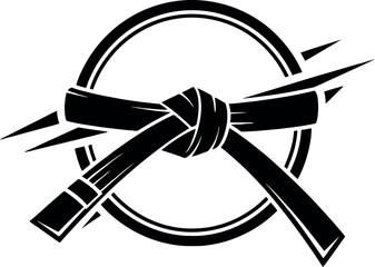 Fototapeta premium Black Belt Martial Arts Symbol Vector Illustration
