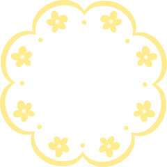 Yellow Flower Decorative Frame, Isolated Background. Bright and Cheerful Floral Decoration Design