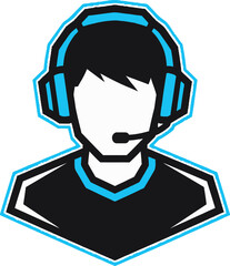 Cool Gamer Avatar Asset with Headset Icon for Esports and Streaming