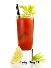 Bloody Mary Cocktail on white Background - Isolated