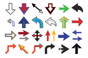 24 icon set of different Arrows, vector illustration