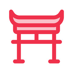 torii gate outline fill icon