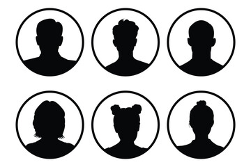 Empty avatars set. Monochrome Face Placeholders icons. Vector Male and female "no photo" images for unfilled user  . person icon, profile picture. people icon . 