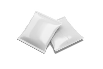 Double of Blank White Snack Bag, 3d illustration