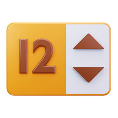 3D Number Input Stepper UI