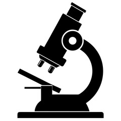 Microscope vector clean black silhouette design white background