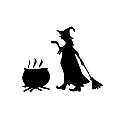 Halloween witch silhouette