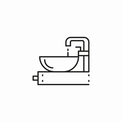 bathroom sink faucet icon sign vector