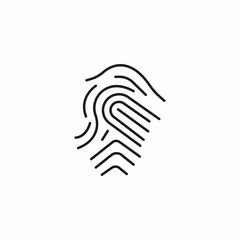 human fingerprint scan icon sign vector