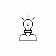 lightbulb head idea icon sign vector