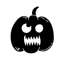Halloween pumpkin silhouette icon