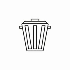 round trash can icon sign vector