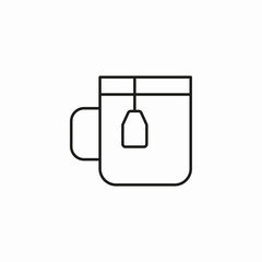 teabag in cup icon sign vector