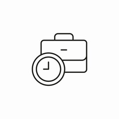 work time clock icon sign vector