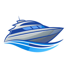Flat a yacht logo vector illustration design