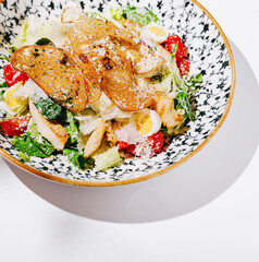Fresh salad bowl with crispy toppings and vibrant ingredients