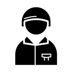 Soldier in helmet - vector icon