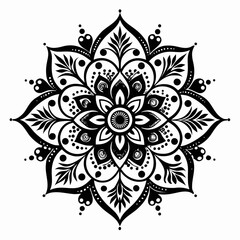 Henna designs vector clean black silhouette design white background