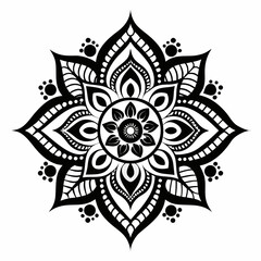 Henna designs vector clean black silhouette design white background