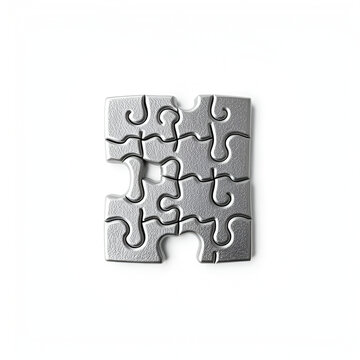 Abstract tickler jigsaw puzzle metallic silver